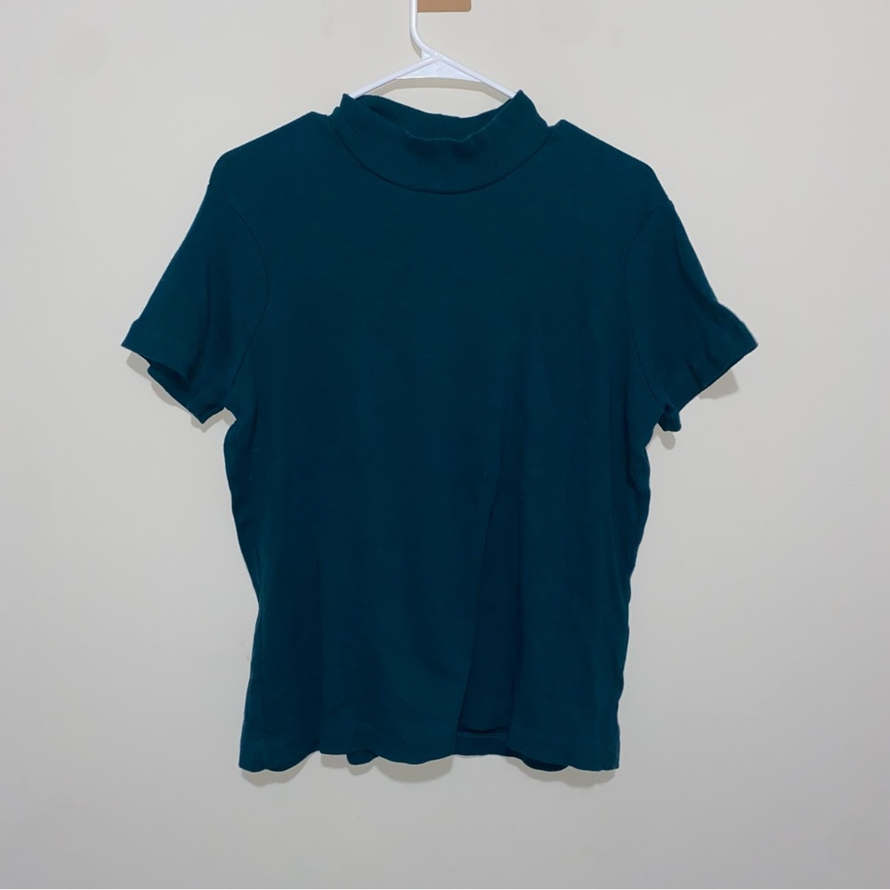 Teal Mock Neck Women's Top
